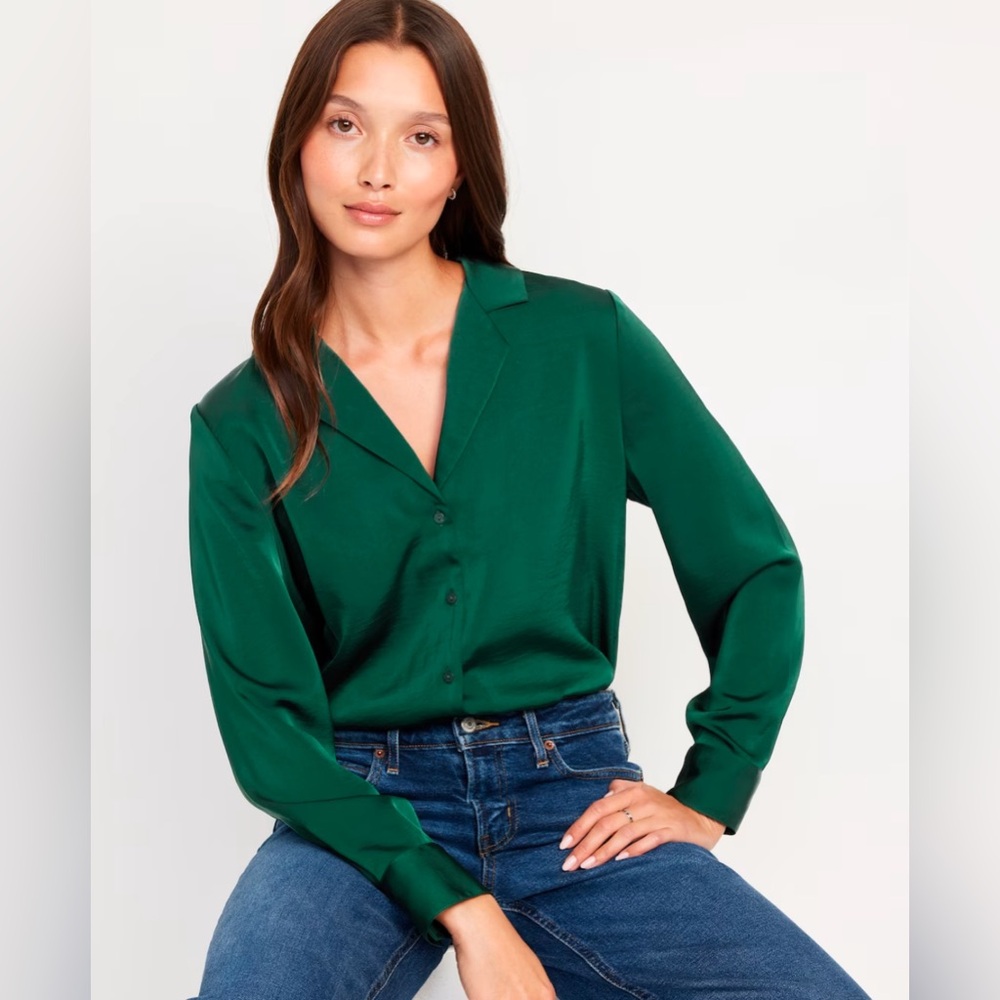 Old Navy Satin Ladies Button Down Shirt
